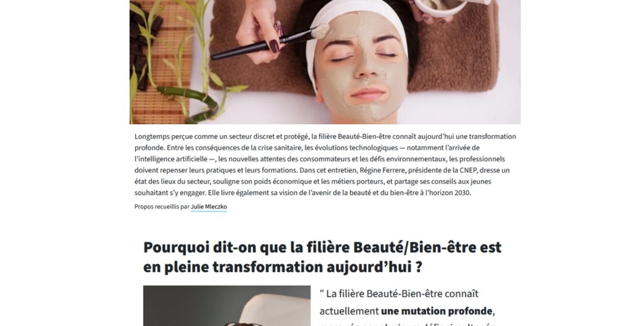 « La filière Beauté-Bien-être est en mutation et doit relever des défis » – Interview de la présidente de la CNEP